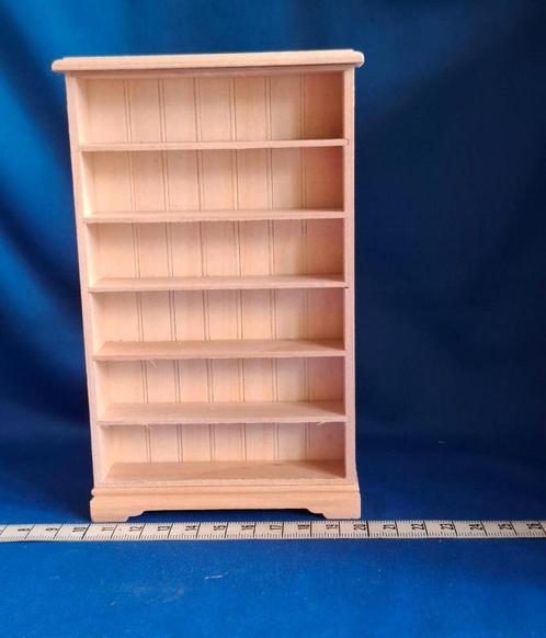 Boekenkast blankhout of wit of bruin gelakt poppenhuis 1:12, Verzamelen, Poppenhuizen en Toebehoren, Nieuw, Poppenhuis, Ophalen of Verzenden