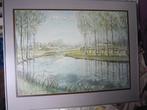 Zuid-Limburg, Leubeek, Mooie aquarel Vrije Expressie, Antiek en Kunst, Kunst | Schilderijen | Klassiek, Ophalen