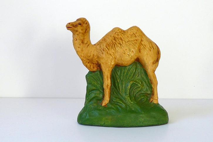 Losse kameel uit oude gipsen kerstgroep / Hoogte 13 cm, Diversen, Kerst, Gebruikt, Ophalen of Verzenden