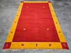 Handgeknoopt oosters wol Gabbeh tapijt modern 201x300cm, 200 cm of meer, 200 cm of meer, Rood, Rechthoekig
