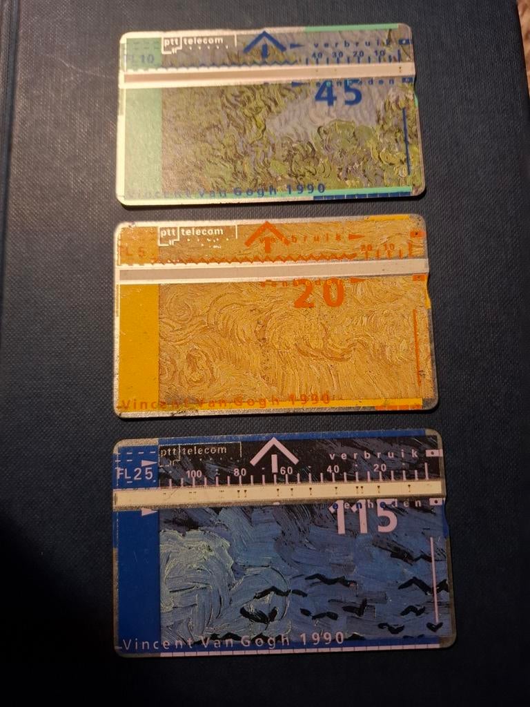 Vintage van Gogh telefoonkaarten 1990 PTT Telecom, Ophalen of Verzenden, Nederland