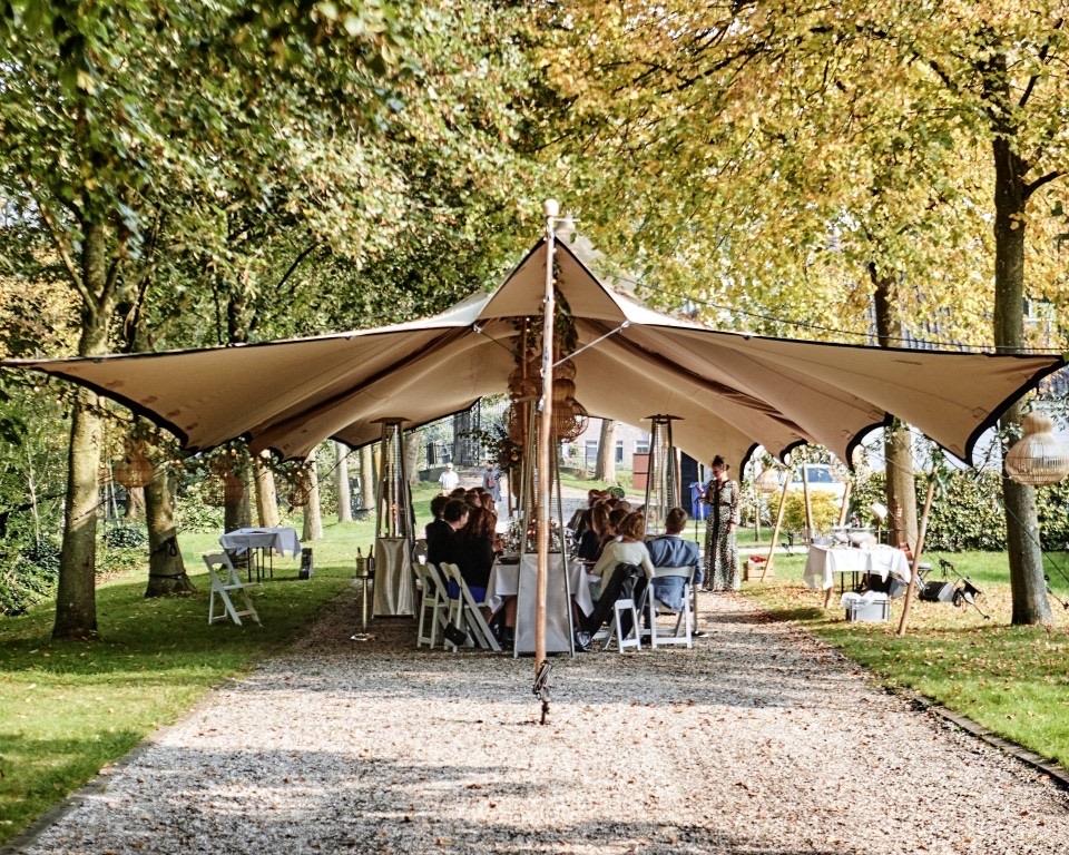 Complete 4 laags Stretch tent 7x10m - RHI All-weather MK4, Tuin en Terras, Partytenten, Opvouwbaar, Partytent, 6 meter of meer