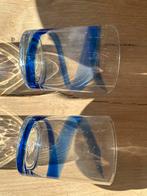 Glazen met blauwe accenten, Ophalen, Glas of Glazen, Gebruikt, Glas