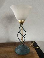 Vintage bijzondere Massive tafellamp met matglazen kap, Ophalen of Verzenden, Zo goed als nieuw, Minder dan 50 cm