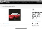 Mazda mx 5 softtop dakhoes, Ophalen of Verzenden, Zo goed als nieuw