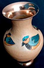 Vaas met messing en eenden., Antiek en Kunst, Ophalen of Verzenden