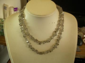 Een mooie Lange Bruine Kwarts edelstenen Split ketting beschikbaar voor biedingen