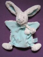 DOUDOU ET COMPAGNIE Knuffeldoekje KONIJN. LICHTBLAUW - WIT, Ophalen of Verzenden, Zo goed als nieuw, Konijn