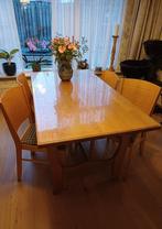 Licht eiken tafel + 4 stoelen, Huis en Inrichting, Tafels | Eettafels, Ophalen, Gebruikt, 100 tot 150 cm, Eikenhout