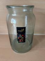 Glazen Vaas - 24 cm hoog groen glas Fleurop, Overige kleuren, Ophalen of Verzenden, Minder dan 50 cm, Glas