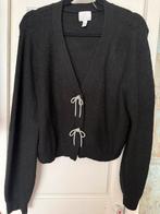 Zwart H&M vestje met zilveren strikjes - maat M (38/42), Kleding | Dames, Maat 38/40 (M), H&M, Zwart, Ophalen of Verzenden