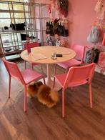 Eettafel met 4 stoelen, Huis en Inrichting, Tafels | Eettafels, Ophalen, Gebruikt, Rond, Vier personen