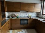 Eiken keuken met apparatuur, Huis en Inrichting, Ophalen, Gebruikt, U-keuken, Bruin