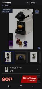 Nespresso Koffiemachine - Wit type inissia, Espresso apparaat, Nieuw, Ophalen of Verzenden, 1 kopje