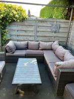 Loungeset hoekbank, stoel, hocker en tafel, Tuin en Terras, Ophalen, Gebruikt, Loungeset, Wicker