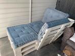 Palletbank/loungebank met 4 kussens, Zo goed als nieuw, Loungeset, Bank, Hout