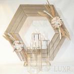 Mooie hexagon backdrop te koop. Velvet beige met goud., Verzenden, Zo goed als nieuw