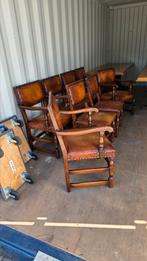 8 antieke Engels lederen stoelen, Ophalen