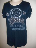 GUESS t- shirt donker blauw met print en strass maat L, Kleding | Dames, Maat 38/40 (M), Guess, Blauw, Ophalen of Verzenden