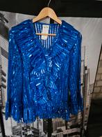 Blauwe glitterblouse dames, Ophalen of Verzenden, Zo goed als nieuw, Maat 38/40 (M)