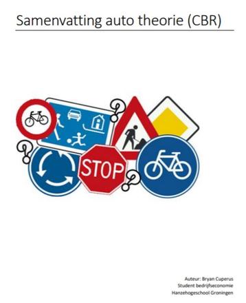 Samenvatting auto theorie boek CBR 2025 beschikbaar voor biedingen
