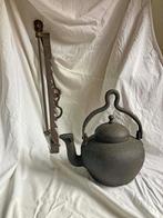 Haardpot met vuurhaak, vuurijzer, heugel, schoorsteenhaal, Antiek en Kunst, Ophalen