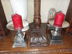 Twee gelijke kandelaars / 14,5 centimeter hoog, Overige materialen, Gebruikt, Ophalen of Verzenden, Kandelaar