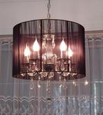 Kroonluchter met zwarte kap, Huis en Inrichting, Lampen | Kroonluchters, Ophalen, Gebruikt, Glas, Klassiek