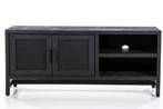 TV-meubel Vic Mangohout Webbing 130cm – Zwart, Nieuw, Minder dan 100 cm, 25 tot 50 cm, Overige materialen