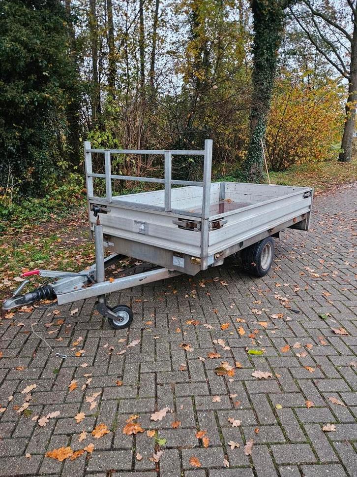 2x enkelas aanhanger plateauwagen enkelasser 1300kg plateau, Auto diversen, Aanhangers en Bagagewagens, Zo goed als nieuw, Ophalen