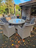 Mooie ronde tuinset met kussens, Tuin en Terras, Ophalen, Zo goed als nieuw, Tuinset