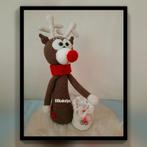 Nieuwe zelfgehaakte knuffel. Leuke kerst rendier, rudolf., Ophalen of Verzenden, Zo goed als nieuw, Overige typen