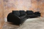 ZGANieuw! zwarte leren Leolux Vol de Reve design hoekbank, Metaal, Leolux, Leolux, Design