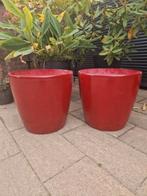 2 grote nieuwe plastic rode bloempotten heel groot, Ophalen of Verzenden, Nieuw, Rond, Kunststof
