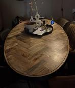 Ovale visgraat eettafel, Ophalen, 100 tot 150 cm, 200 cm of meer, Zo goed als nieuw