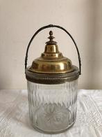 Vintage kristal glazen koektrommel, Antiek en Kunst, Ophalen of Verzenden