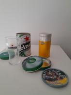 Heineken opberg blikken met onderzetters en glas, Verzamelen, Biermerken, Ophalen of Verzenden, Zo goed als nieuw, Overige typen