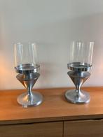 Bob Design 2 grote rvs windlichten, Huis en Inrichting, Woonaccessoires | Kandelaars en Kaarsen, Ophalen of Verzenden, Metaal
