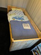 Steigerhouten bed, Ophalen, Gebruikt, Eenpersoons, Bruin