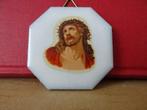 Vintage tegel Jezus Christus tegeltje Jezus Christus 6cm, Ophalen of Verzenden, Zo goed als nieuw, Overige typen, Christendom | Katholiek