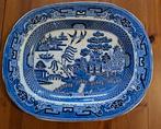 1860 Antieke schaal H. Wileman Foley Blue Willow Stone China, Antiek en Kunst, Antiek | Porselein, Ophalen of Verzenden