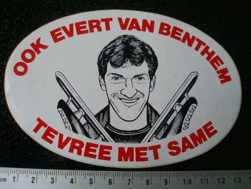 sticker ook Evert van Benthem tevree met same schaatsen, Verzamelen, Stickers, Zo goed als nieuw, Bedrijf of Vereniging, Verzenden