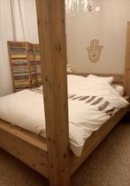 Ibiza/Bohemain style houten(Hemel)bed, Huis en Inrichting, Slaapkamer | Bedden, Eenpersoons, Zo goed als nieuw, Hout, Ophalen