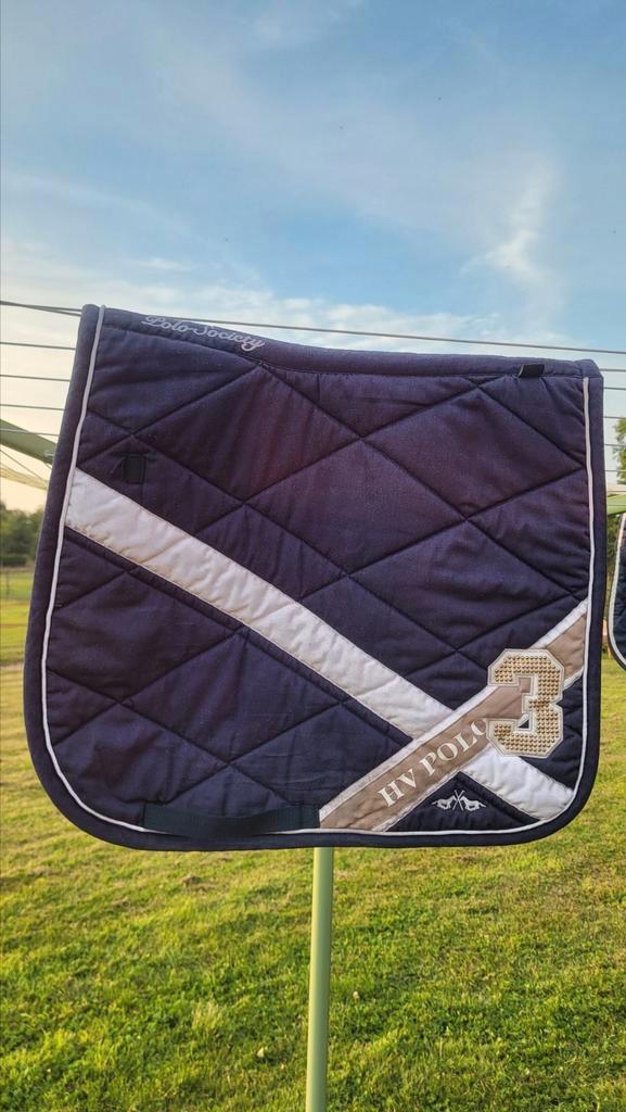 HV POLO Donkerblauw zadeldekje. FULL DRESSUUR, Dieren en Toebehoren, Paarden en Pony's | Dekens en Dekjes, Zo goed als nieuw, Dekje