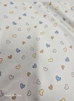 Tricot jersey katoen patchwork hearts, Hobby en Vrije tijd, Stoffen en Lappen, 120 cm of meer, Nieuw, Ophalen of Verzenden, Katoen