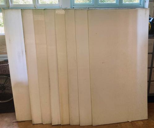 Partij (8 st.) opaal kanaalplaten van  210 x 110 x 1,6 cm, Tuin en Terras, Kassen, Gebruikt, Kweekkas, Overige materialen, Polycarbonaat