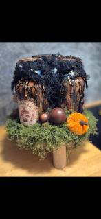 Unieke 3D Herfst/Halloween Poison bottles op houten krukje, Ophalen of Verzenden, Nieuw