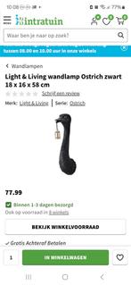 Wandlamp met struisvogel kop, Ophalen, Zo goed als nieuw, Kunststof, Modern