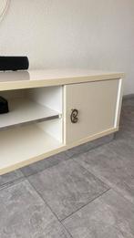 Witte TV kast, Ophalen, Kunststof, Gebruikt, 100 tot 150 cm