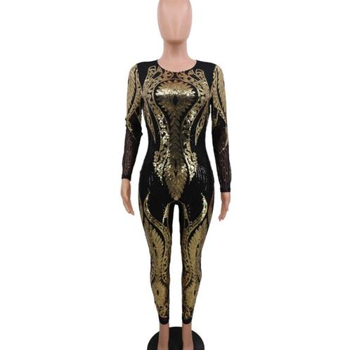 Dames catsuit 33 / bodysuit zwarte gouden jumpsuit feest, Kleding | Dames, Carnavalskleding en Feestkleding, Nieuw, Kleding, Verzenden